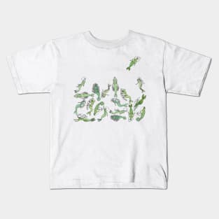 Green Mermaids in a Turquoise Sea Kids T-Shirt